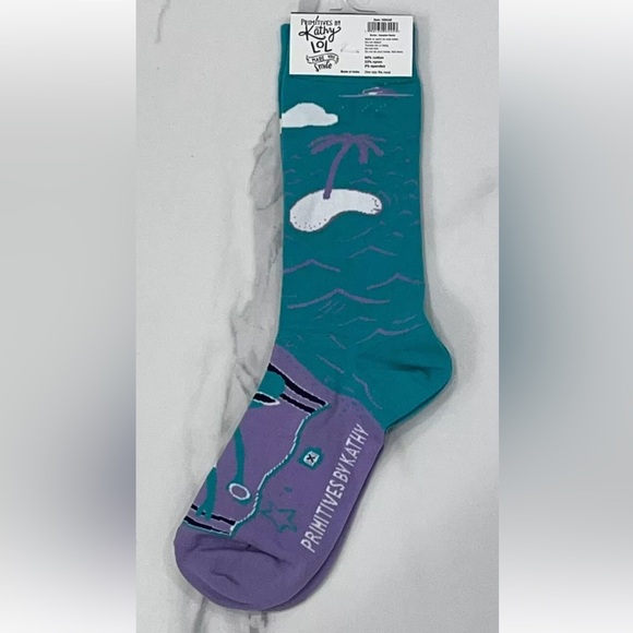 New - Primitives By Kathy Laugh Out Loud Socks - These Are My Vacation Socks - Picture 2 of 4